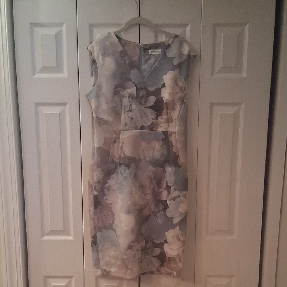 Calvin Klein Pastel Floral Midi Dress